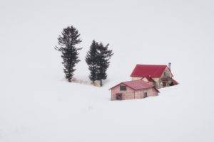 winter, Snow, Cottage