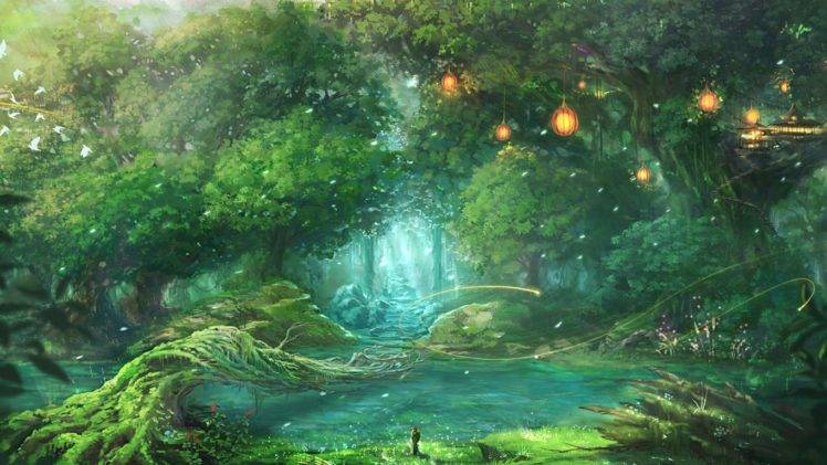 forest, Fantasy art HD Wallpaper Desktop Background
