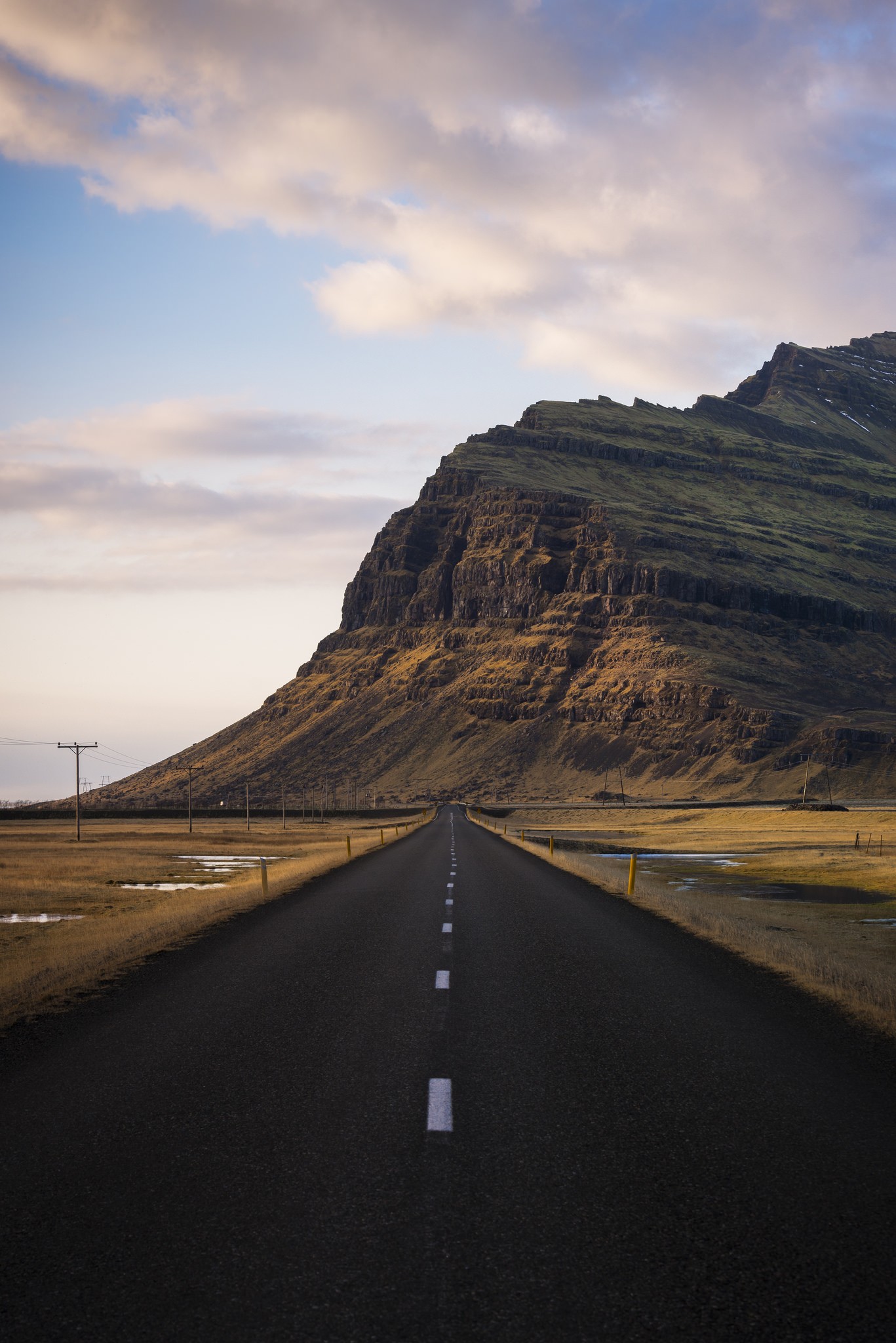 photography, Mountains, Nature, Aerial view, River, Clouds, Sky, Road, Power lines Wallpaper