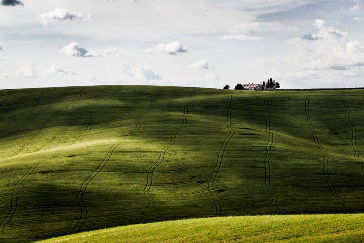 photography, Field, Grass, Clouds, Shadow HD Wallpaper Desktop Background