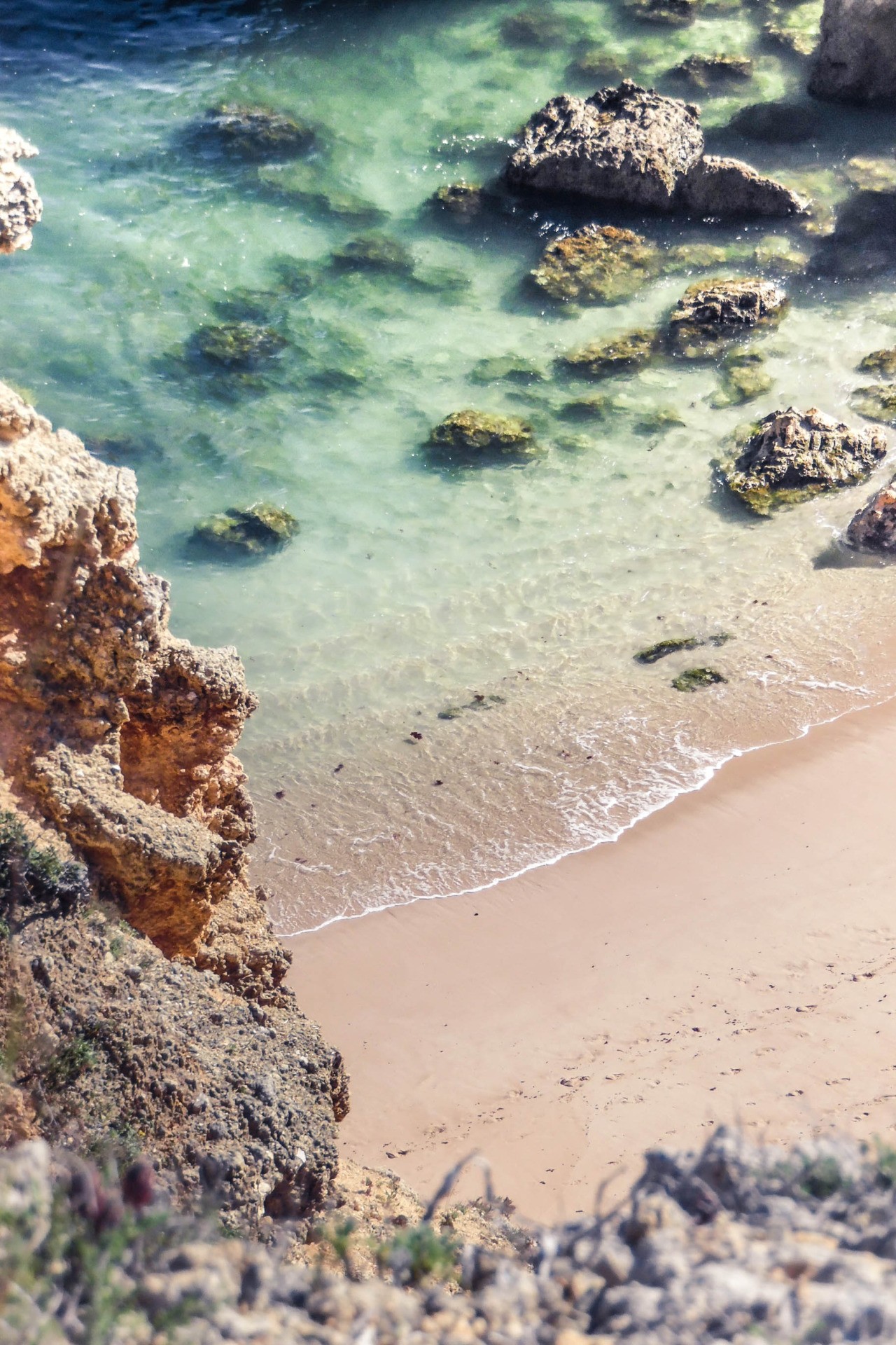 beach, Algarve (Portugal), Rocks, Sand, Tropical water Wallpaper
