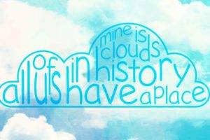 quote, Clouds, Typography
