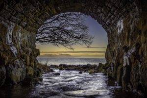 sea, Nature, Tunnel, Bridge, Scotland