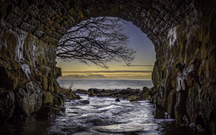 sea, Nature, Tunnel, Bridge, Scotland HD Wallpaper Desktop Background