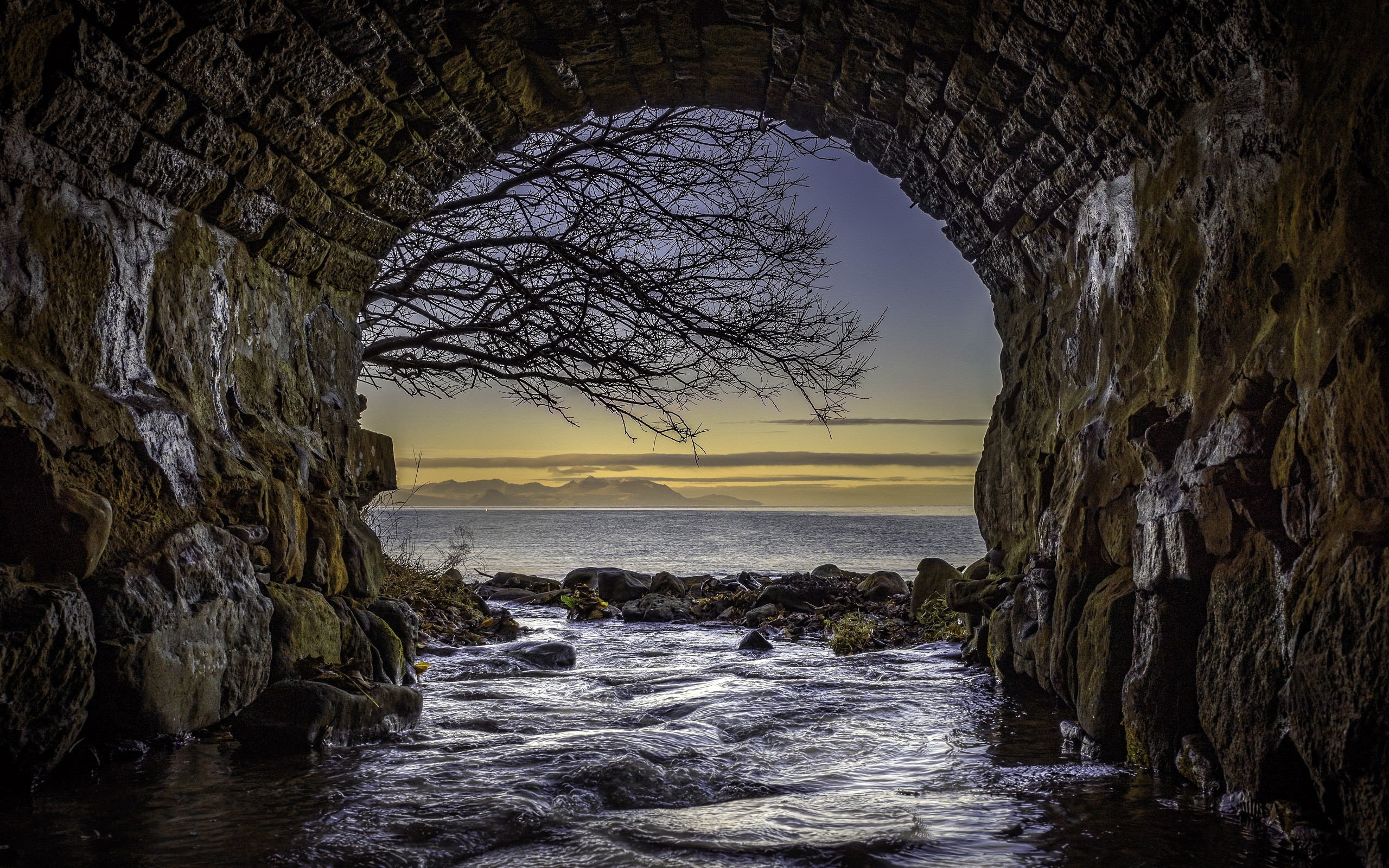 sea, Nature, Tunnel, Bridge, Scotland Wallpaper