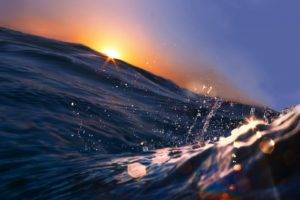 water, Waves, Sun, Sea, Sunlight