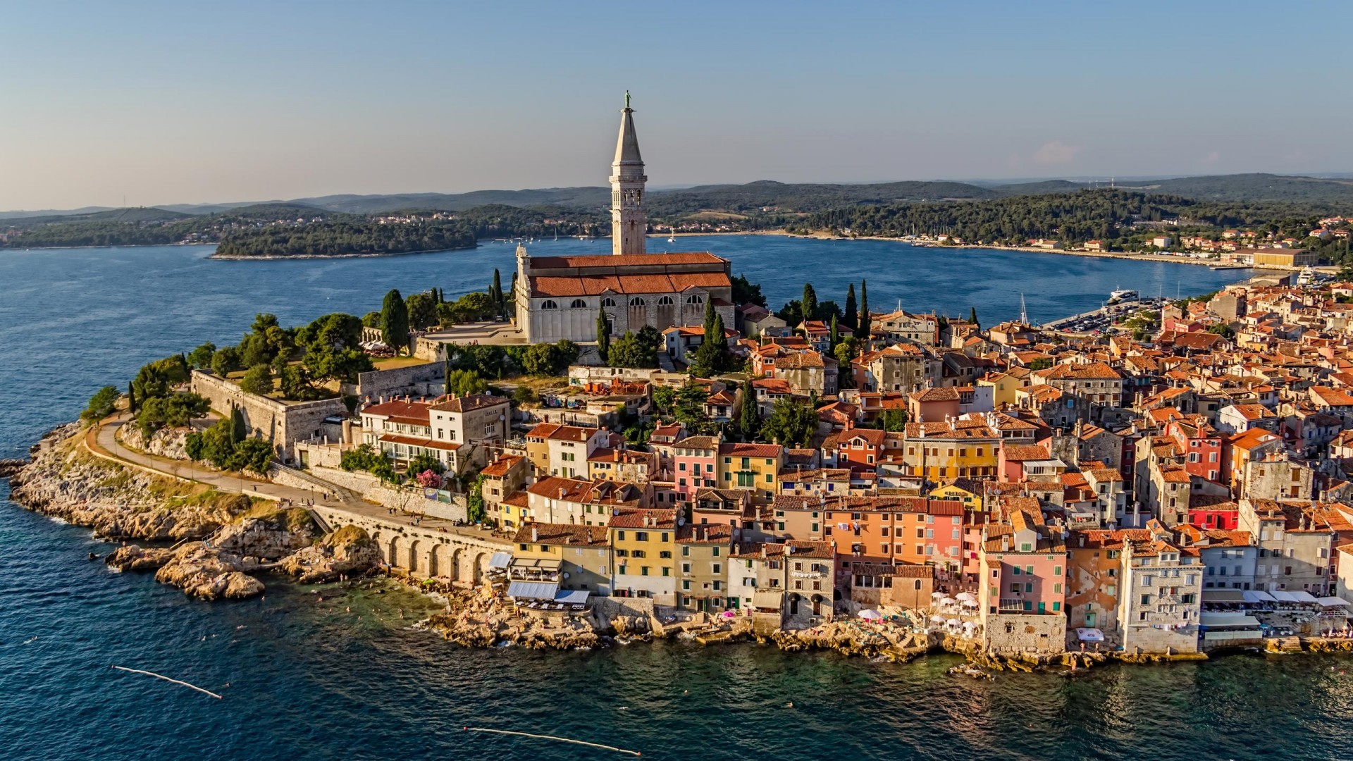Rovinj, Croatia, City, Cityscape, Sea, Building, Architecture, Tower, Church Wallpaper
