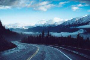 nature, Road, Mountains, Forest