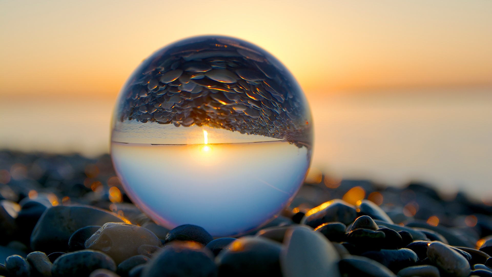 beach, Reflection, Marble, Pebbles Wallpaper
