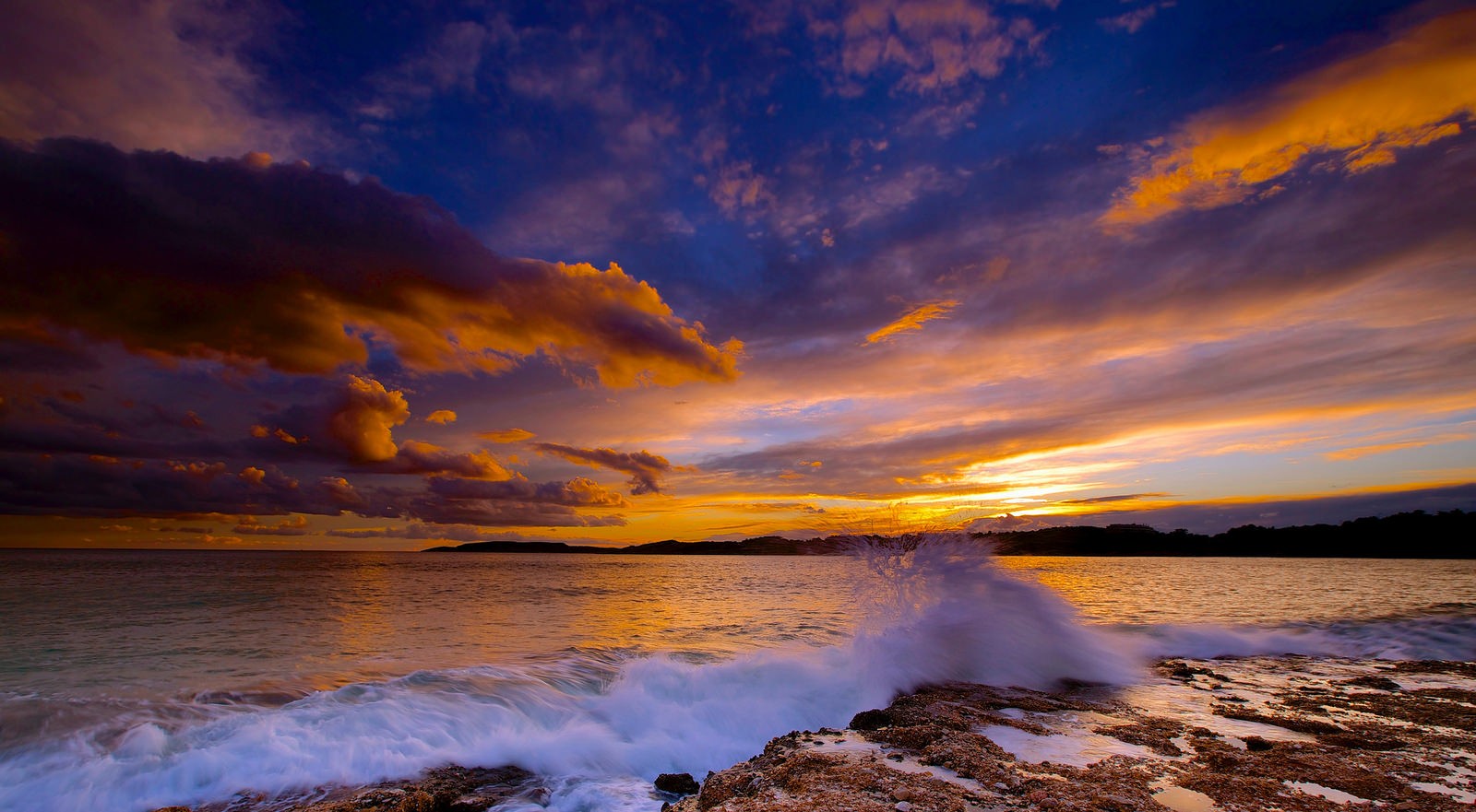 photography, Nature, Sea, Rocks, Sky, Sunset, Waves, Hills ...