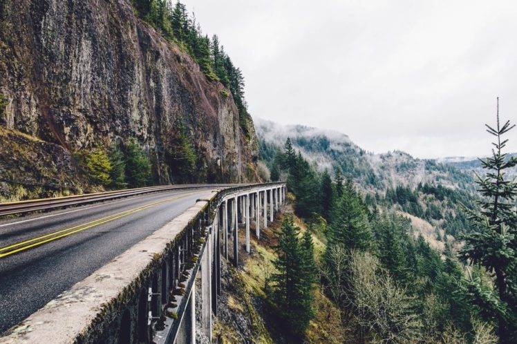 road, Forest, Mountains, Nature, Bridge HD Wallpaper Desktop Background
