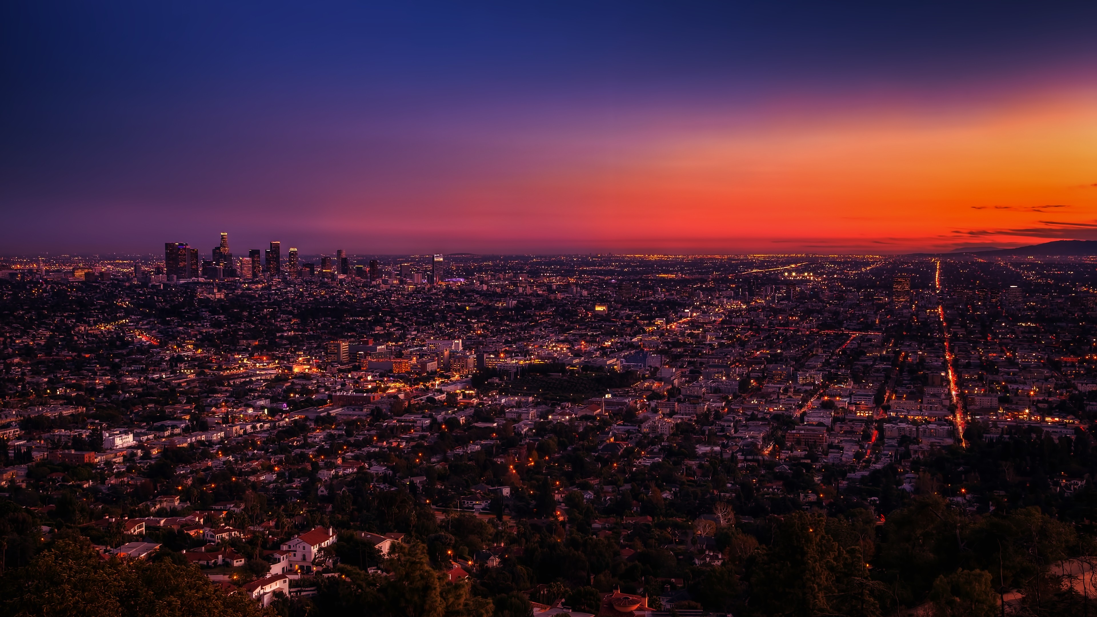 city, Urban, Sunset, Los Angeles, Photoshopped, USA, Cityscape, Sunlight Wallpaper