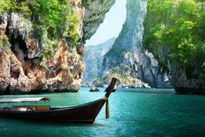 Thailand, Thai, Sea, Nature, Island, Boat, Ship, Rocks, Ark, Water, Vacation, Relaxing
