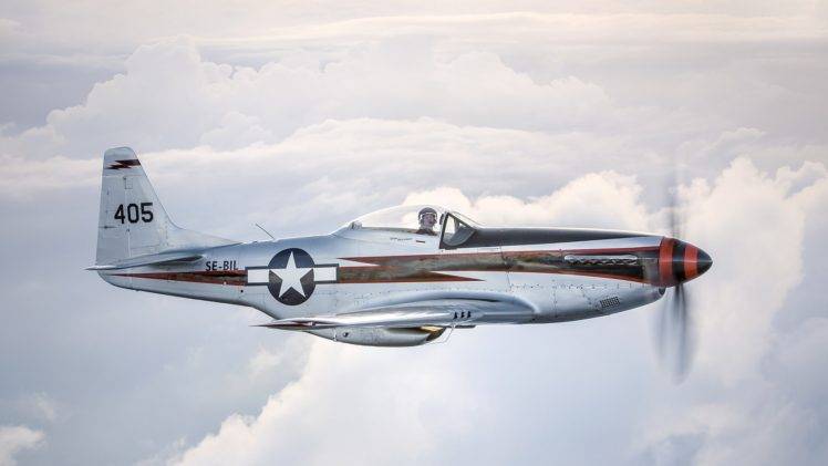 North American P 51 Mustang, Aircraft, Clouds HD Wallpaper Desktop Background
