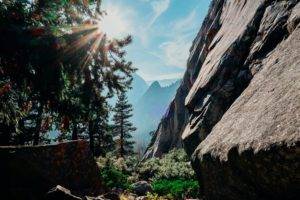 mountains, Trees, Yosemite National Park, Nature, Sunlight, Rock