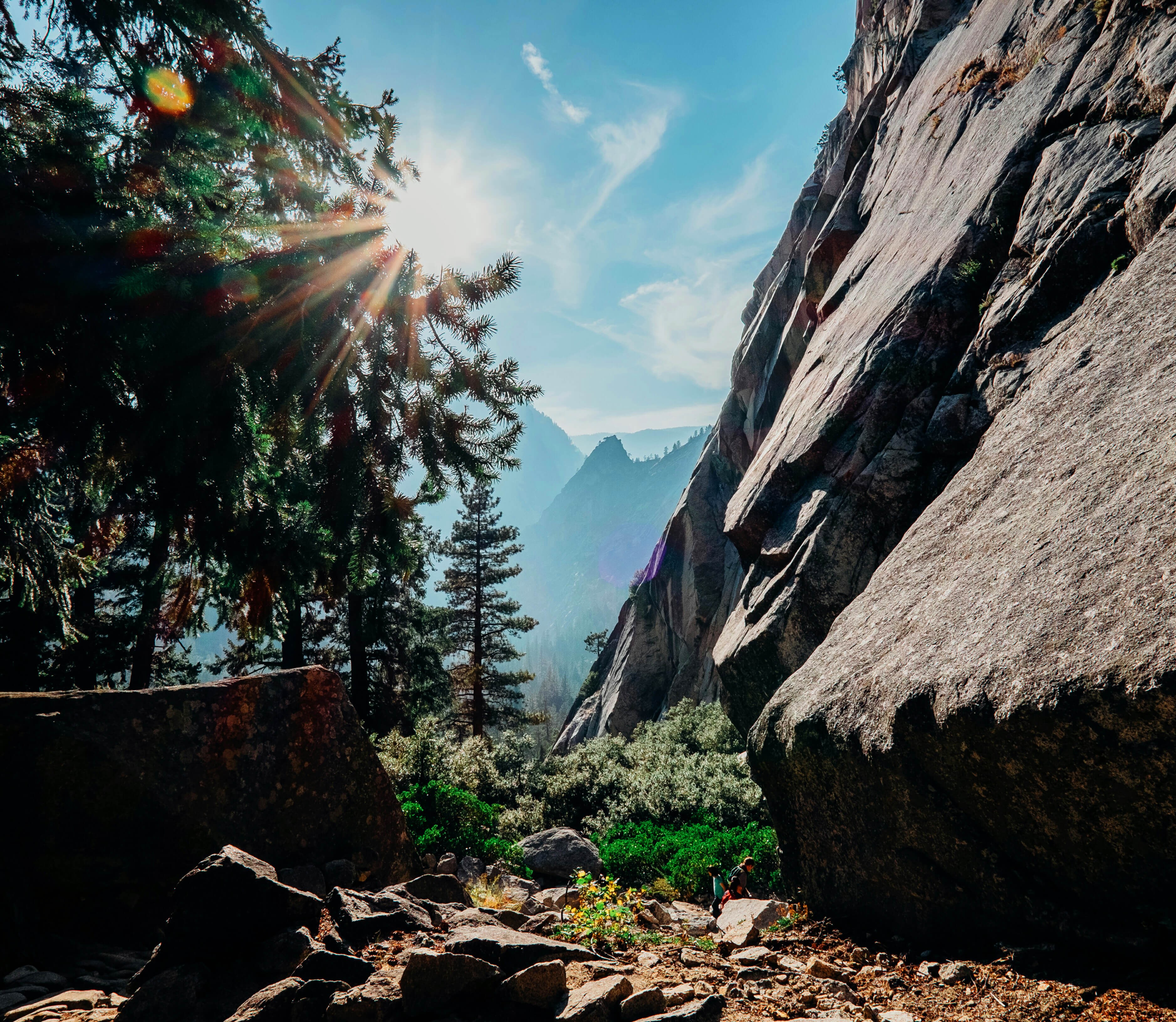 mountains, Trees, Yosemite National Park, Nature, Sunlight, Rock Wallpaper