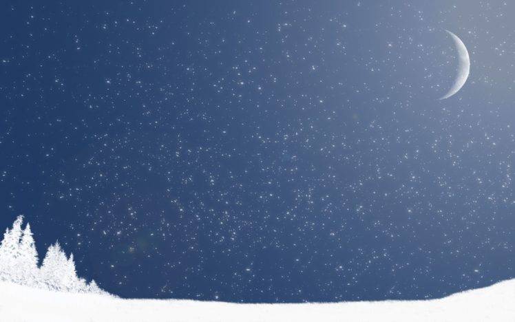 winter, Sky, Stars, Minimalism HD Wallpaper Desktop Background
