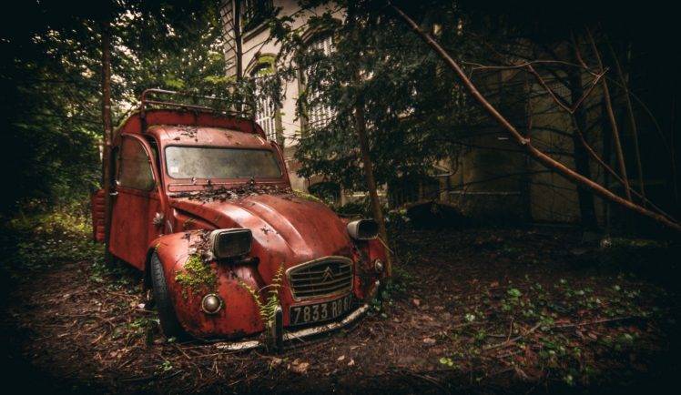 Citroën, Wreck, Red cars, Vehicle HD Wallpaper Desktop Background