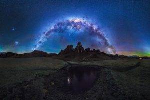 New Zealand, Castle Hill, Atmosphere, Milky Way, Night sky, Night, Sky, Panorama, Long exposure