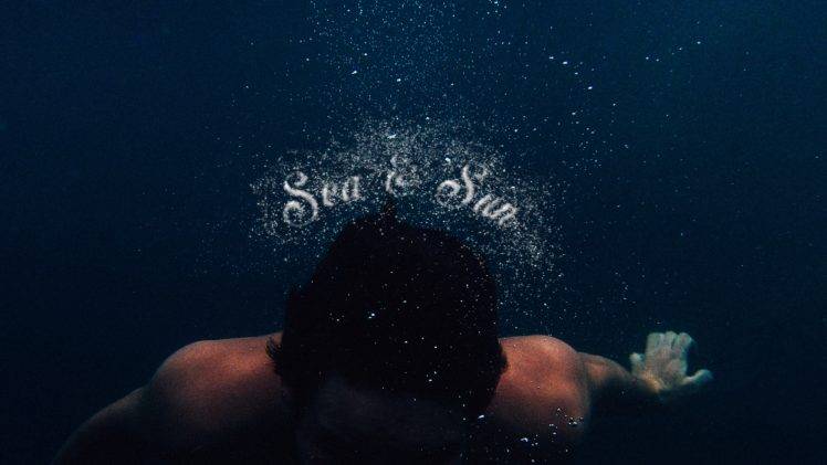 men, Sea, Underwater, Typography, Bubbles, Diving, Water HD Wallpaper Desktop Background