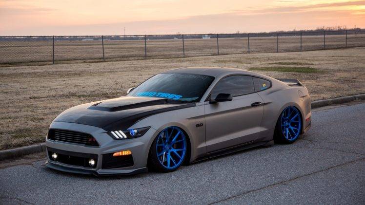 Ford, Ford Mustang, Rims, Stance, Air ride, Nature, Sky, Muscle cars, Tuning HD Wallpaper Desktop Background