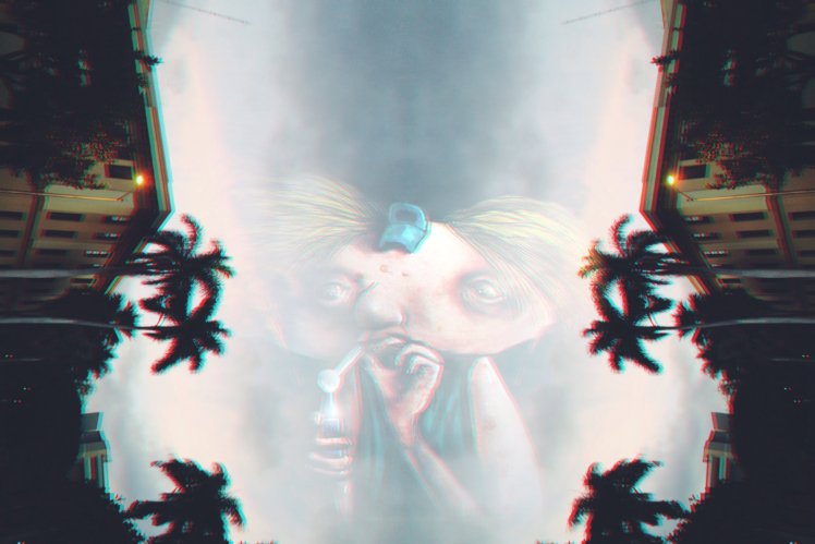 Hey Arnold!, Sky, Palm trees, Anaglyph 3D, Drugs HD Wallpaper Desktop Background
