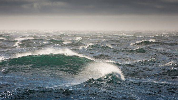 sea, Waves, Water drops, Sky, Horizon HD Wallpaper Desktop Background