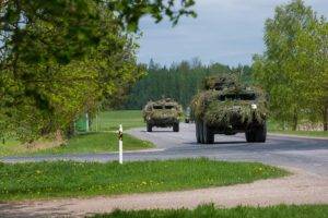 military, Vehicle, Road, Camouflage, Armor, Trees, NATO
