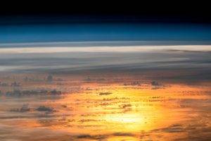 sunset, Sky, Atmosphere, Sea, Reflection, Clouds, Space, Horizon