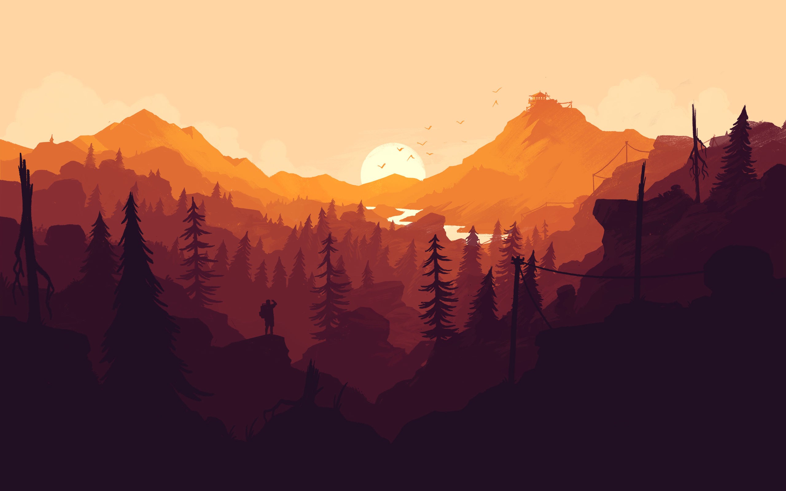 Firewatch, Mountains, Forest, Video games Wallpaper