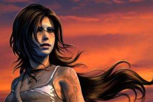 Lara Croft, Sky, Tomb Raider