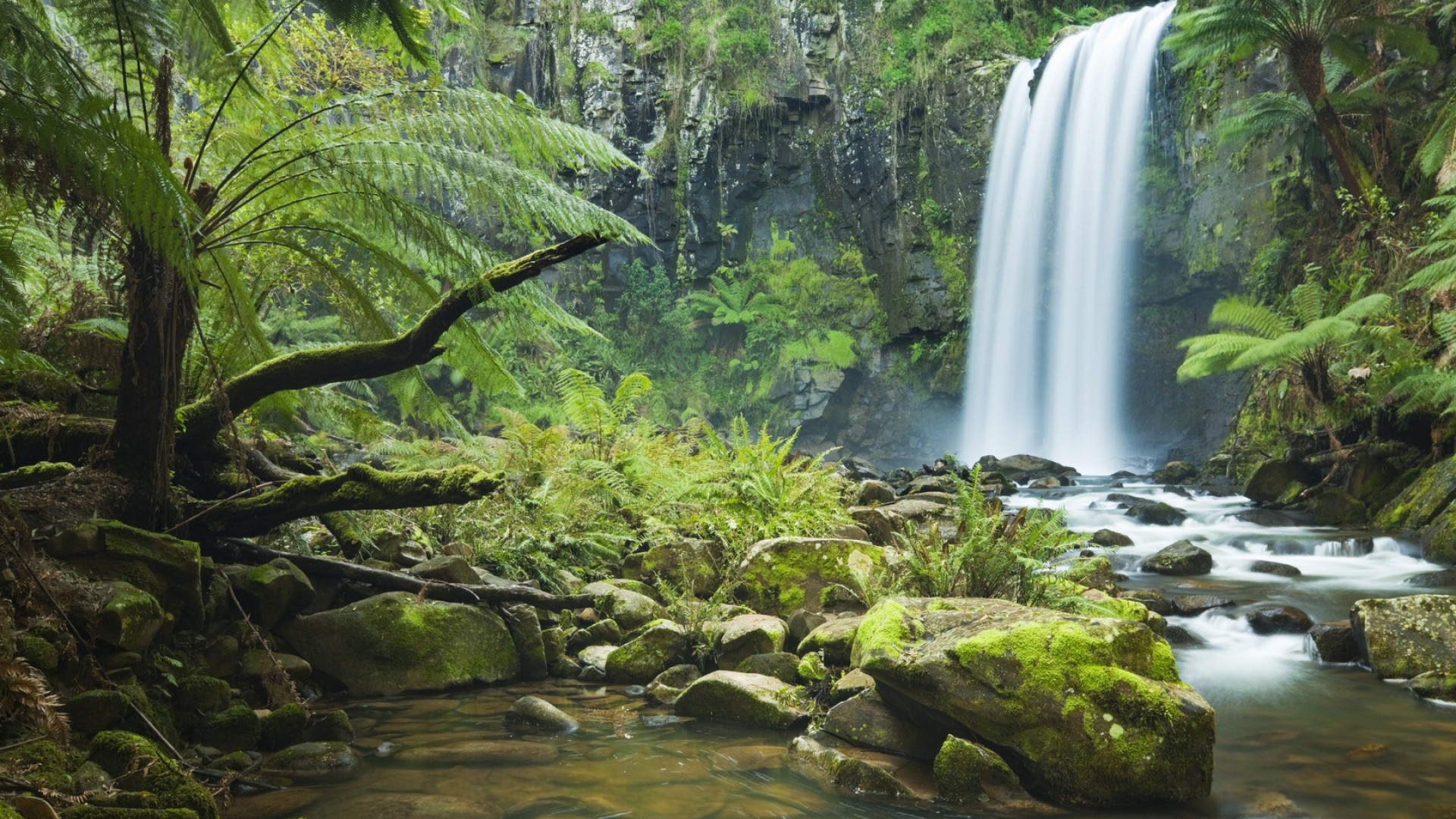 waterfall, Nature, Stones Wallpaper