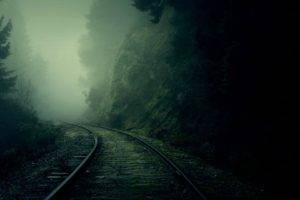 mist, Nature, Trees, Forest, Railway