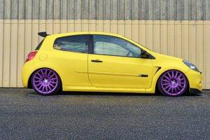 Renault, Renault Clio, Stance, Yellow cars, Car