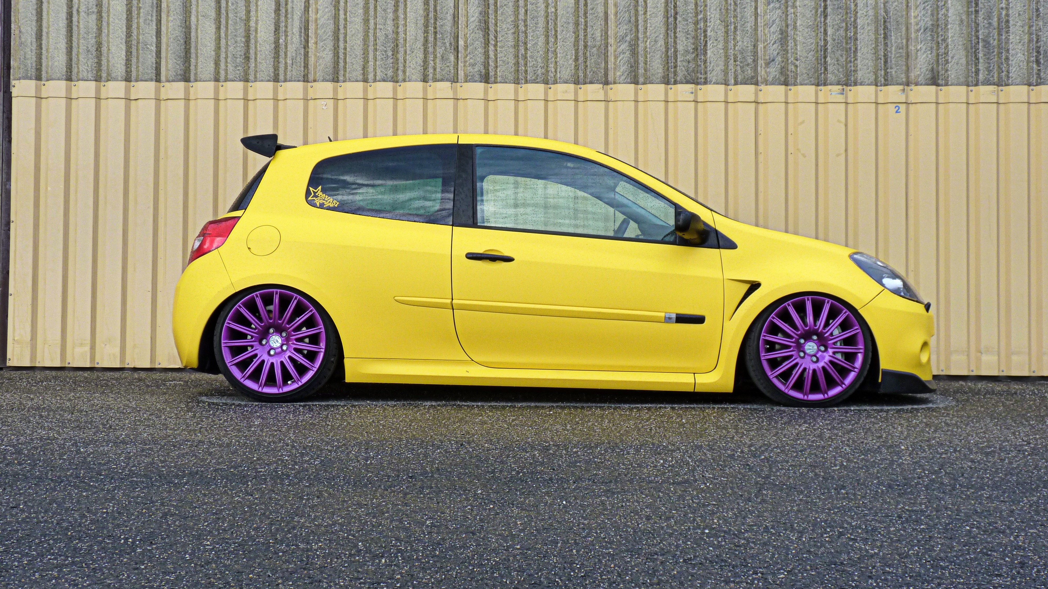 Renault, Renault Clio, Stance, Yellow cars, Car Wallpaper