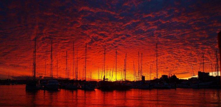 sunset, Dock, Ship, Sky, Sunlight HD Wallpaper Desktop Background