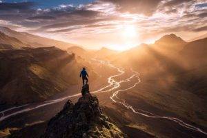 mountains, Sky, Landscape, Water, Nature, Max Rive, Sunlight, Clouds