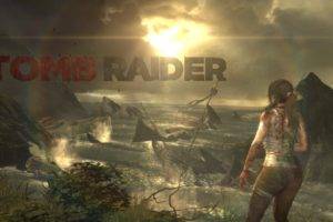 Lara Croft, Tomb Raider, Sea, Shipwreck, Crash, Horizon, Waves, PC gaming, Video games