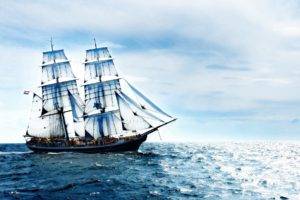 nature, Landscape, Sea, Sailing ship
