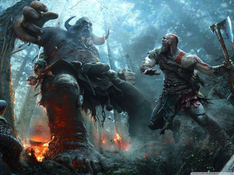 Kratos, God of War, Forest HD Wallpaper Desktop Background