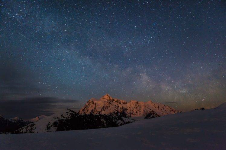 nature, Landscape, Snow, Space, Stars HD Wallpaper Desktop Background