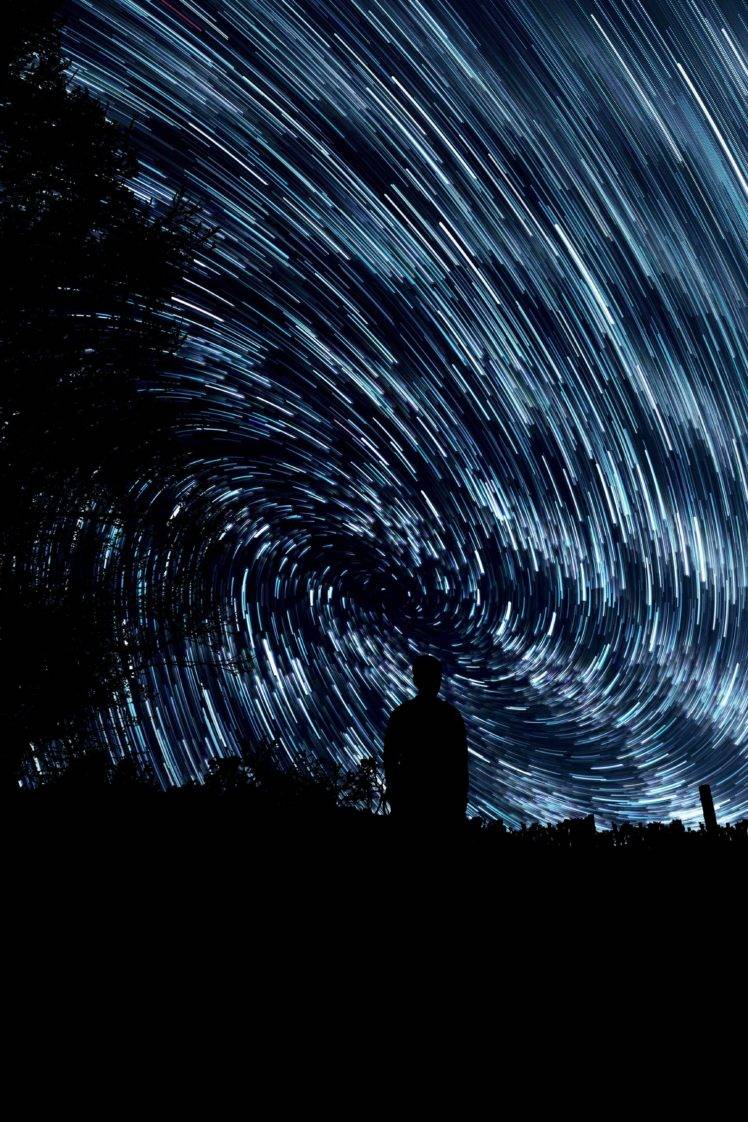 nature, Stars, Space, Star trails HD Wallpaper Desktop Background