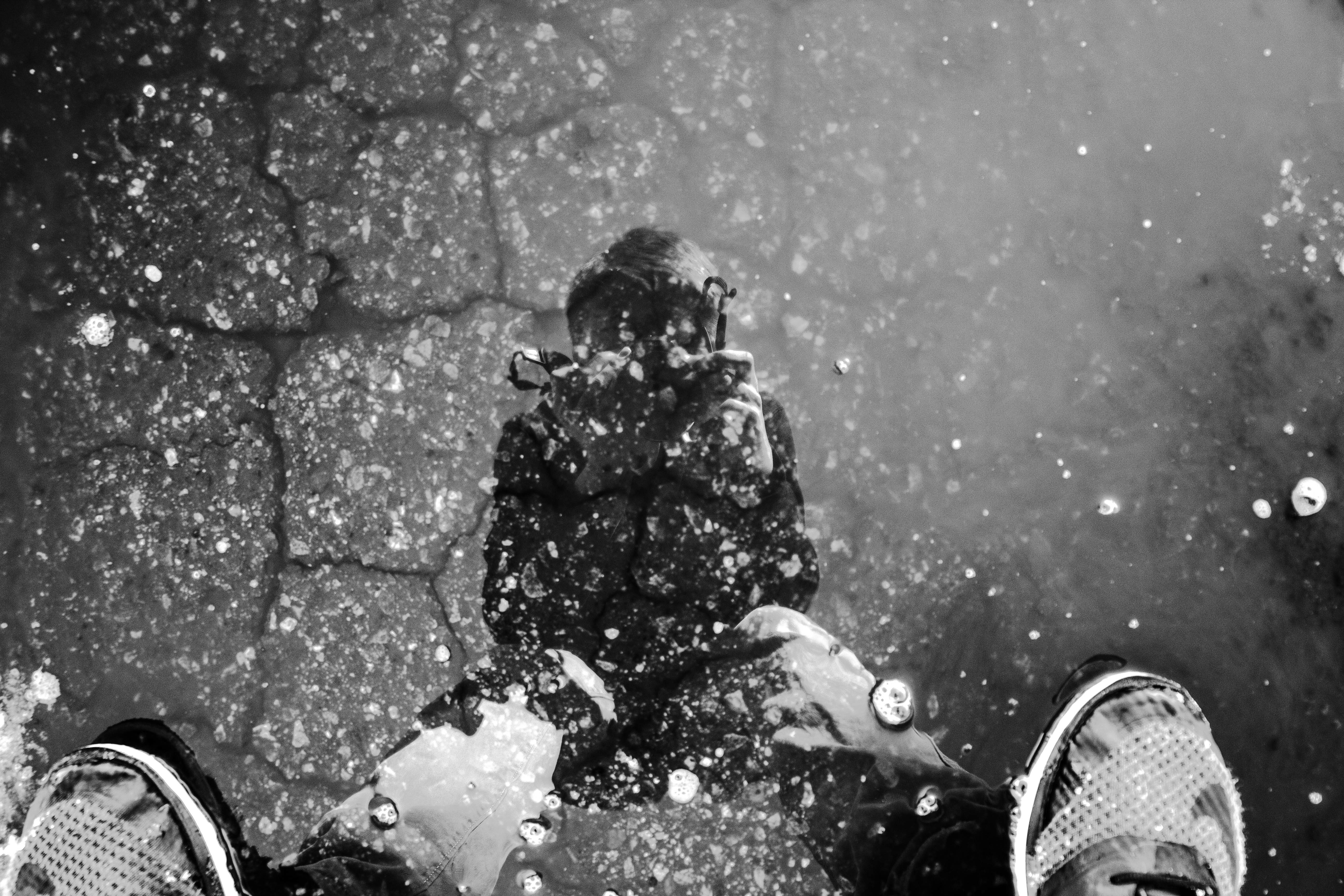 nature, Road, Stars, Water, Reflection, Monochrome Wallpaper