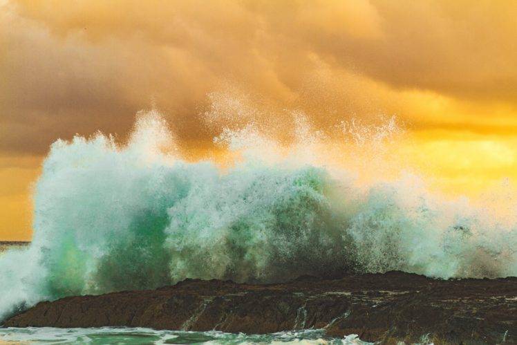 water, Nature, Sea, Waves, Clouds HD Wallpaper Desktop Background