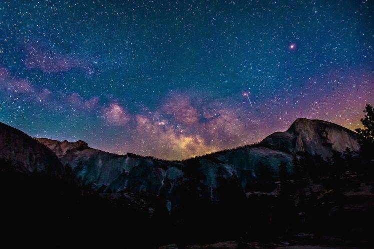 stars, Space, Landscape, Mountains HD Wallpaper Desktop Background