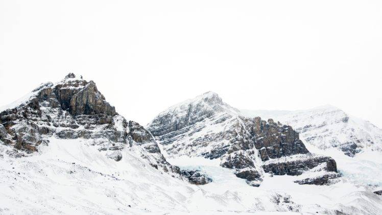 nature, Snow, Athabasca glacier, Glaciers, Canadian, Mountains, Landscape, Ice, Canada HD Wallpaper Desktop Background