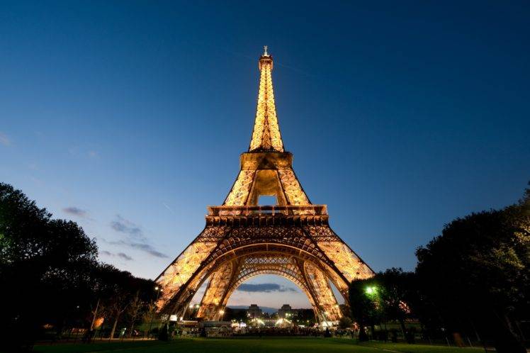 Eiffel Tower, City, Sunset, Sky, Paris, France, Fisheye lens HD Wallpaper Desktop Background