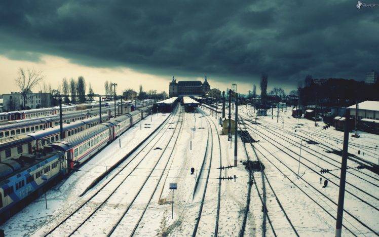 railway, Winter HD Wallpaper Desktop Background