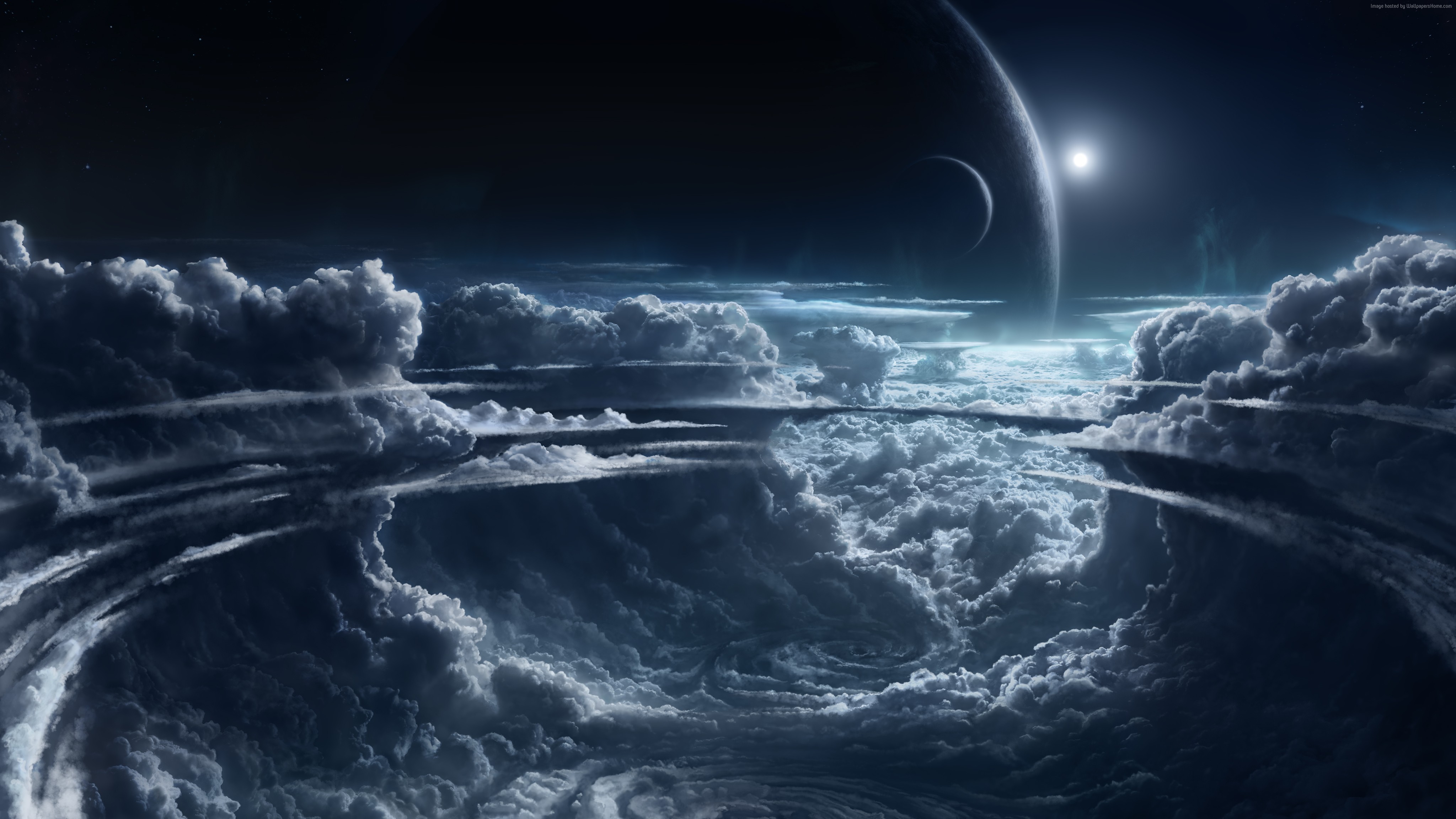clouds, Science fiction Wallpaper