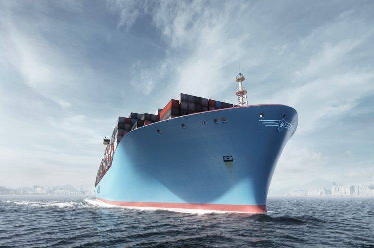 Maersk, Maersk Line, Container ship, Sea, Sky, Ship HD Wallpaper Desktop Background
